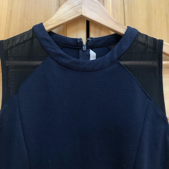 BANANA REPUBLIC Sheath Mesh Dress Sleeveless Dark Blue Size 2 NEW $109 - Picture 2 of 6